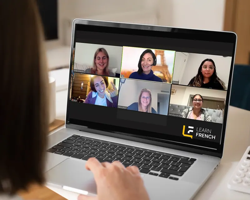 A live online French class on Zoom with a Learn French teacher